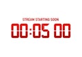 Stream starting soon countdown timer Royalty Free Stock Photo