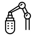Stream studio microphone icon, outline style Royalty Free Stock Photo