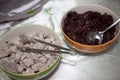 Stream Taro and Black Sticky Rice in Muslim Wedding Ceremony in Bangkok, Thailand Royalty Free Stock Photo