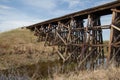 Stream under wooden trestle