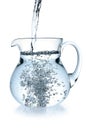 Stream of water falling in jug