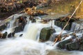 Stream of water flowing through stones, long exposure Royalty Free Stock Photo