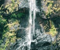 Stream of water pouring down through the rocks, Diyaluma falls in Koslanda, Badulla. the second-highest waterfall in Sri Lanka Royalty Free Stock Photo