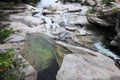 Streambed rock panorama landscape of the mountains in Italy