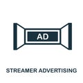 Streamer Advertising flat icon. Colored element sign from outdoor advertising collection. Flat Streamer Advertising icon