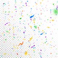 Streamers and confetti. Colorful tinsel and foil r Royalty Free Stock Photo