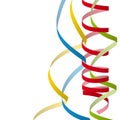 Streamers in Different Colors - Red, Blue, Green, Yellow Isolated on White