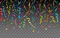 Streamers and confetti transparent background Royalty Free Stock Photo
