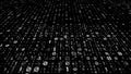 Streaming binary code background - Falling digits on black backdrop Royalty Free Stock Photo