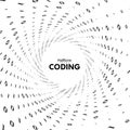 Streaming binary code 3d vector shape. Royalty Free Stock Photo
