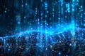 Streaming Binary Code Data Flow, Digital Information, Big Data Transfer Visual, Abstract Background. Royalty Free Stock Photo