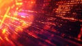 Streaming binary code data processing in vibrant red Royalty Free Stock Photo