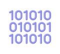 Streaming binary computer code. Web development, information technology and programming concept. 3d vector icon. Cartoon minimal Royalty Free Stock Photo