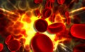 Streaming blood cells Royalty Free Stock Photo