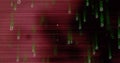 Streaming digital glitch across cyber interface, with green binary code and red glitch lines Royalty Free Stock Photo