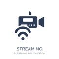 Streaming icon. Trendy flat vector Streaming icon on white background from E-learning and education collection