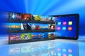 Streaming media on tablet PC Royalty Free Stock Photo