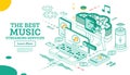 Streaming Music Services. Isometric Concept Royalty Free Stock Photo