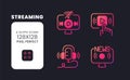 Streaming pink solid gradient desktop icons Royalty Free Stock Photo