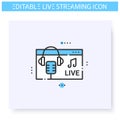 Streaming radio line icon. Editable illustration