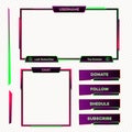 Streaming screen panel overlay game neon theme Royalty Free Stock Photo