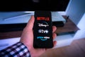 Streaming services with Netflix, Disney, Apple, Amazon Prime