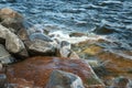 Streaming water between rocks