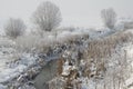 Streamlet near Negovan, Sofia, Bulgaria - winter picture Royalty Free Stock Photo