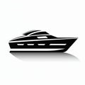 Streamline Elegance: The Boat With Shadow Vector In Black And White Abstraction