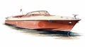 Streamline Elegance: Hyper-detailed Illustrations Of A Light Brown Wood Boat Royalty Free Stock Photo