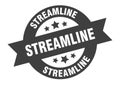 streamline sign. streamline round ribbon sticker. streamline