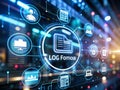 Streamline Your Digital Workflow with a Modern LOG File Format Icon Visualizing Data Processing and Organization for