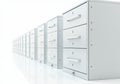 Streamline Your Workspace with Modern White Filing Cabinets Elegant Office Storage Solutions for a Professional and Royalty Free Stock Photo