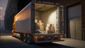 Streamlined Deliveries, A Large Delivery Truck Filled with Packages and Boxes, Generative AI