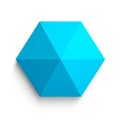 Streamlined Design: Inverted Blue Hexagon On White Background