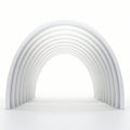 Streamlined Forms: White Circular Arch With Lights 3d Rendering