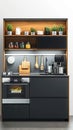 Streamlined kitchen with intuitive design and high functionality, featuring modern appliances and a clean layout for user-friendly Royalty Free Stock Photo