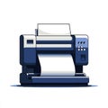 Streamlined modern office printer flat vector illustration with paper output on white background. Royalty Free Stock Photo