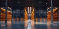 Streamlined Orange Automated Storage System for Modern Transport Logistics Operations. Concept Royalty Free Stock Photo