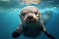 Streamlined Otter underwater. Generate Ai