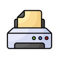A streamlined printer icon representing printing functionality for documents, images, and more