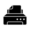 A streamlined printer icon representing printing functionality for documents, images, and more