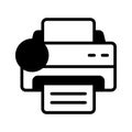 A streamlined printer icon representing printing functionality for documents, images, and more