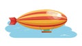 Streamlined Red Dirigible Airship Floating Calmly, vector design Generative AI Royalty Free Stock Photo