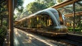 Streamlined Transport: A Modern Train Speeding Through the Countryside Royalty Free Stock Photo