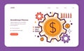 Streamlining of finances web banner or landing page. Effective financial Royalty Free Stock Photo