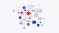 Streamlining Technical Support with Innovative Customer Service Workflow and Social Icons in Red and Blue