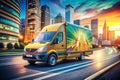 Streamlining Urban Logistics Efficient Delivery Van Dispatch Package Tracking and Optimized Route Planning for Enhanced Royalty Free Stock Photo