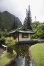 Streamm leading to pagoda. Royalty Free Stock Photo