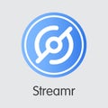 Streamr - Cryptographic Currency Pictogram. Royalty Free Stock Photo